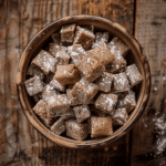 Bowl of homemade chocolate peanut butter crunch snack