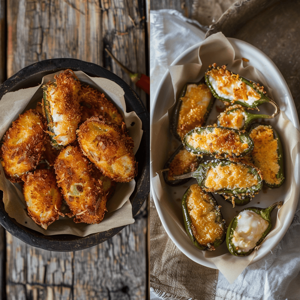 Close-up of delicious homemade jalapeno poppers with creamy cheese filling