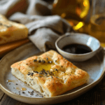 Golden brown no knead focaccia recipe