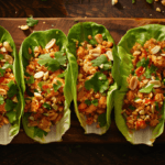 Delicious and vibrant chicken lettuce wraps recipe, ready to eat.