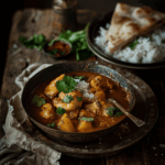 Homestyle Simple Chicken Curry served in a rustic bowl