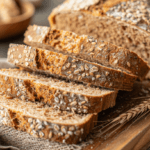 Freshly baked whole grain bread loaf