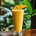 glass of Creamy Coconut and Mango Smoothie