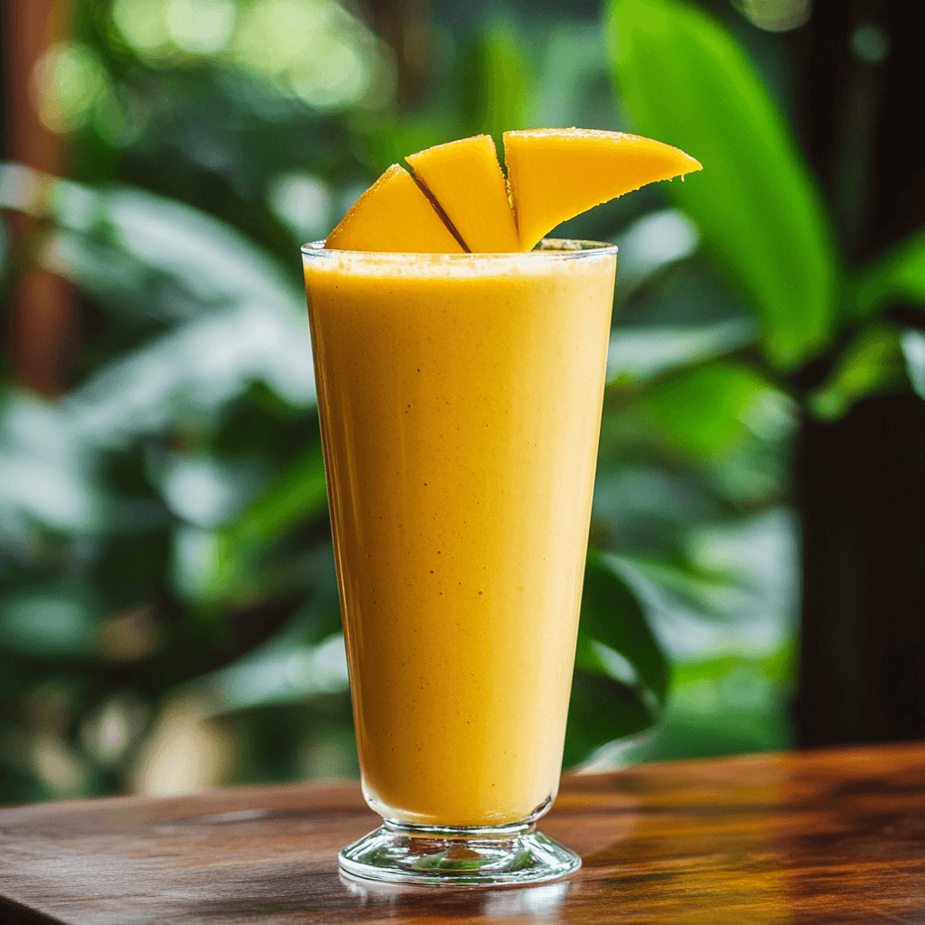glass of Creamy Coconut and Mango Smoothie