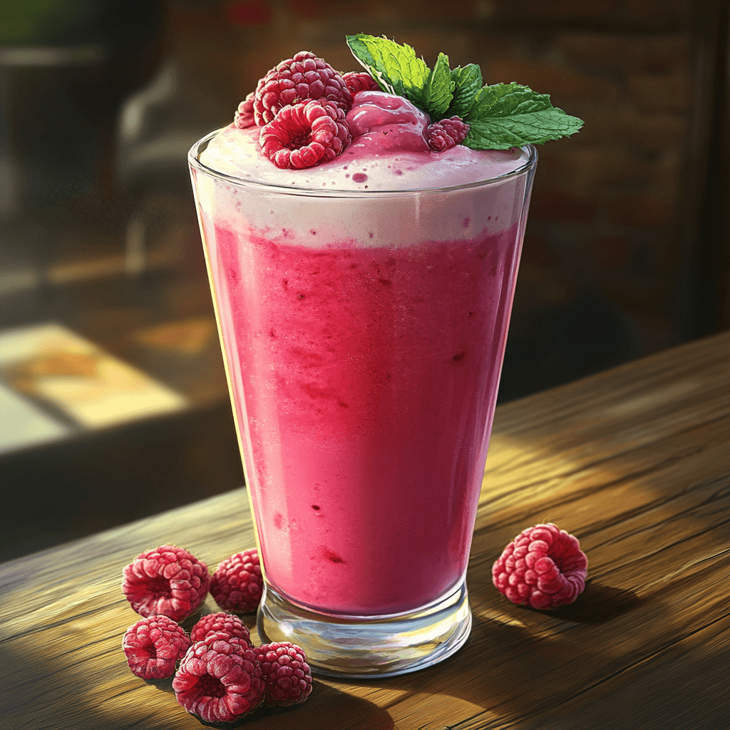 Vibrant Raspberry Smoothie in a Glass