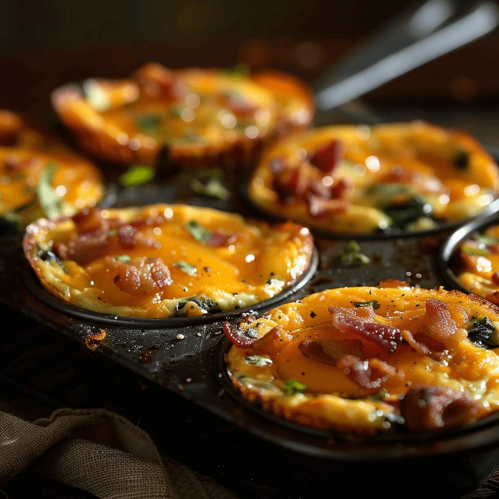 Golden Baked Egg Muffins in Tin