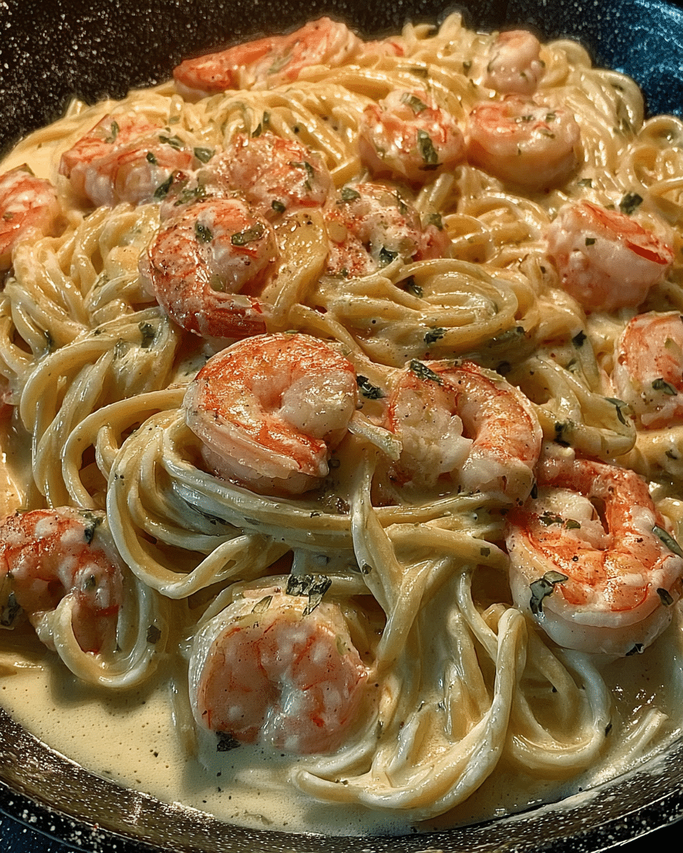 Shrimp Scampi Recipe with tender shrimp tossed in creamy garlic butter sauce and linguine pasta